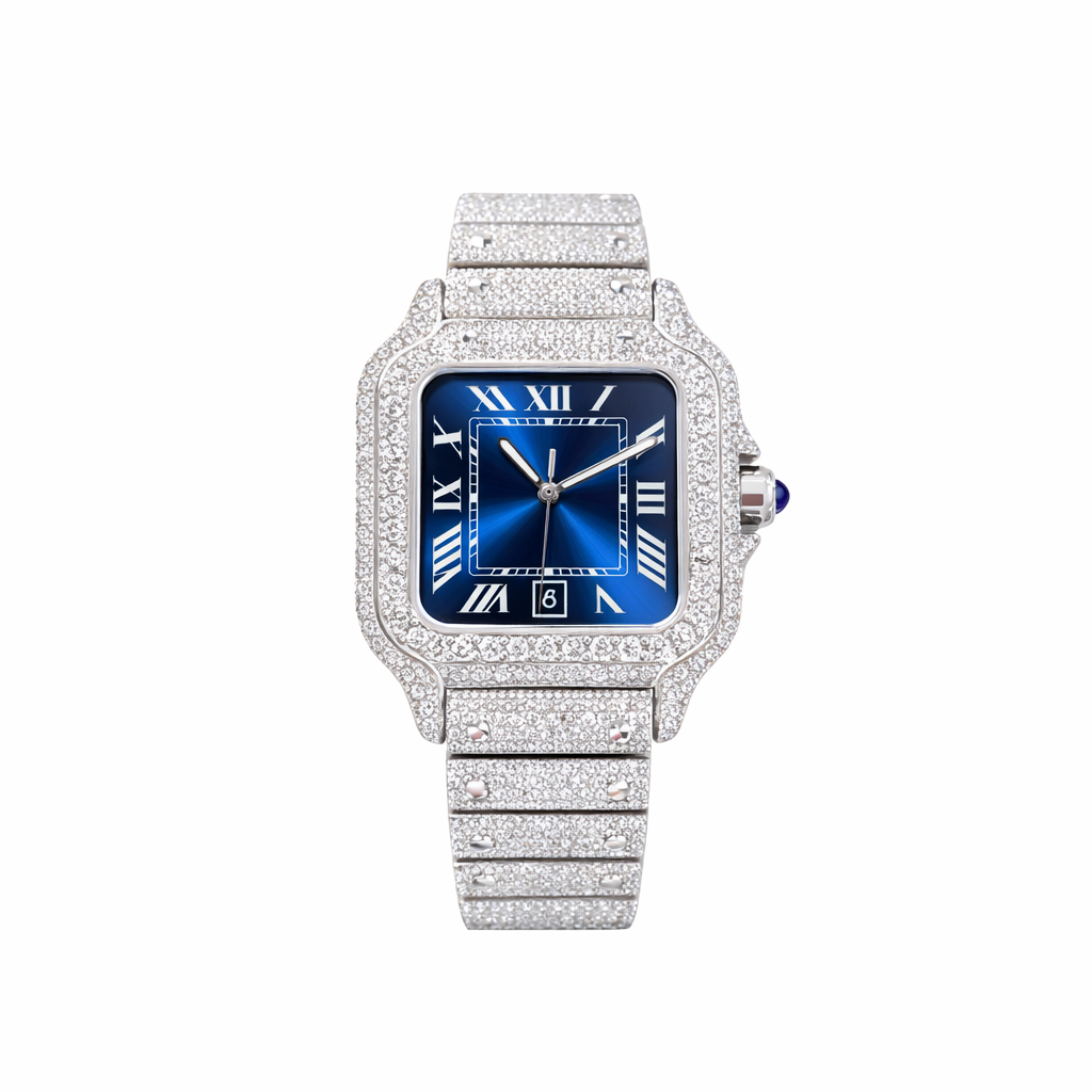 Fully Diamond Icedout Square Dial Luxury Watch