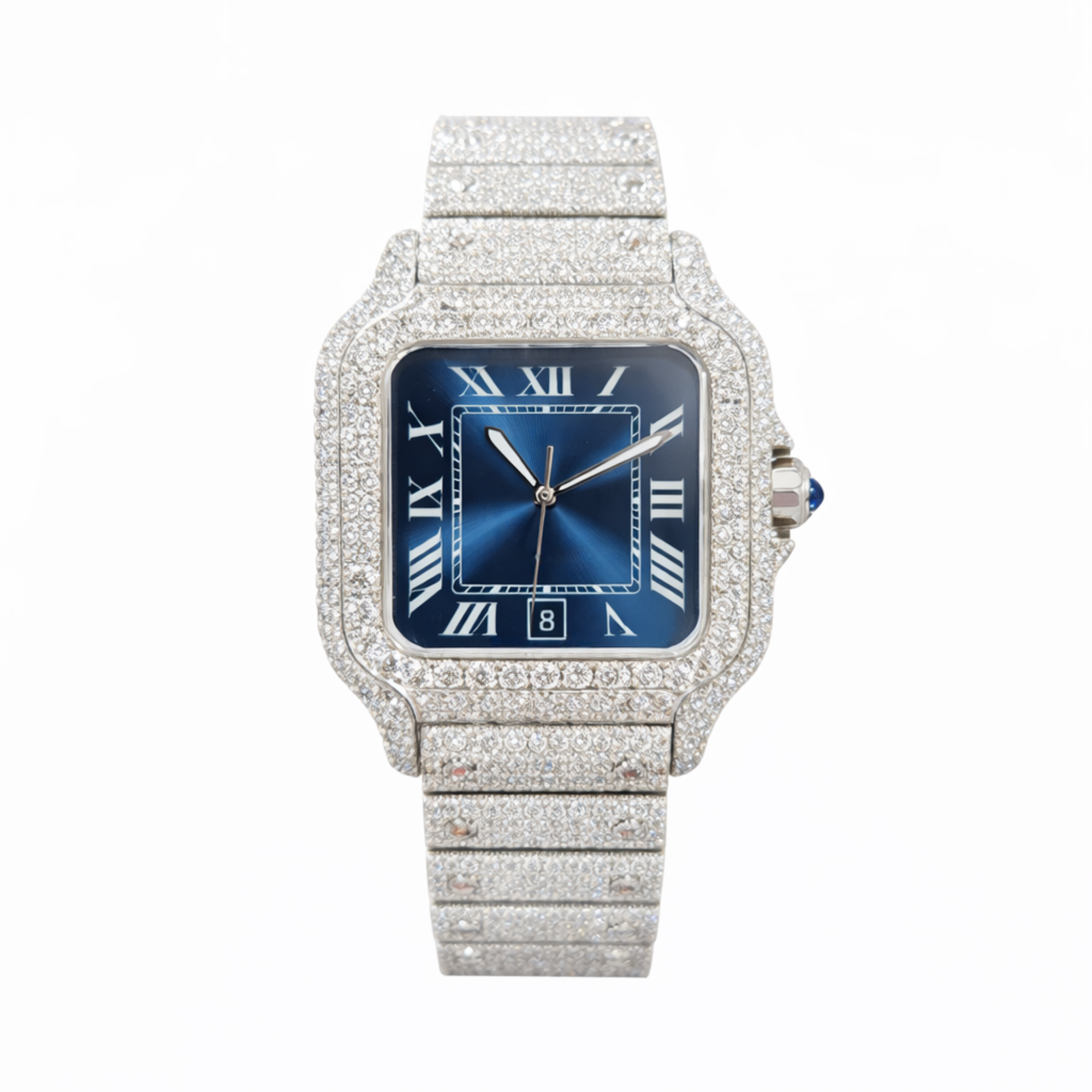 Fully Diamond Icedout Square Dial Luxury Watch