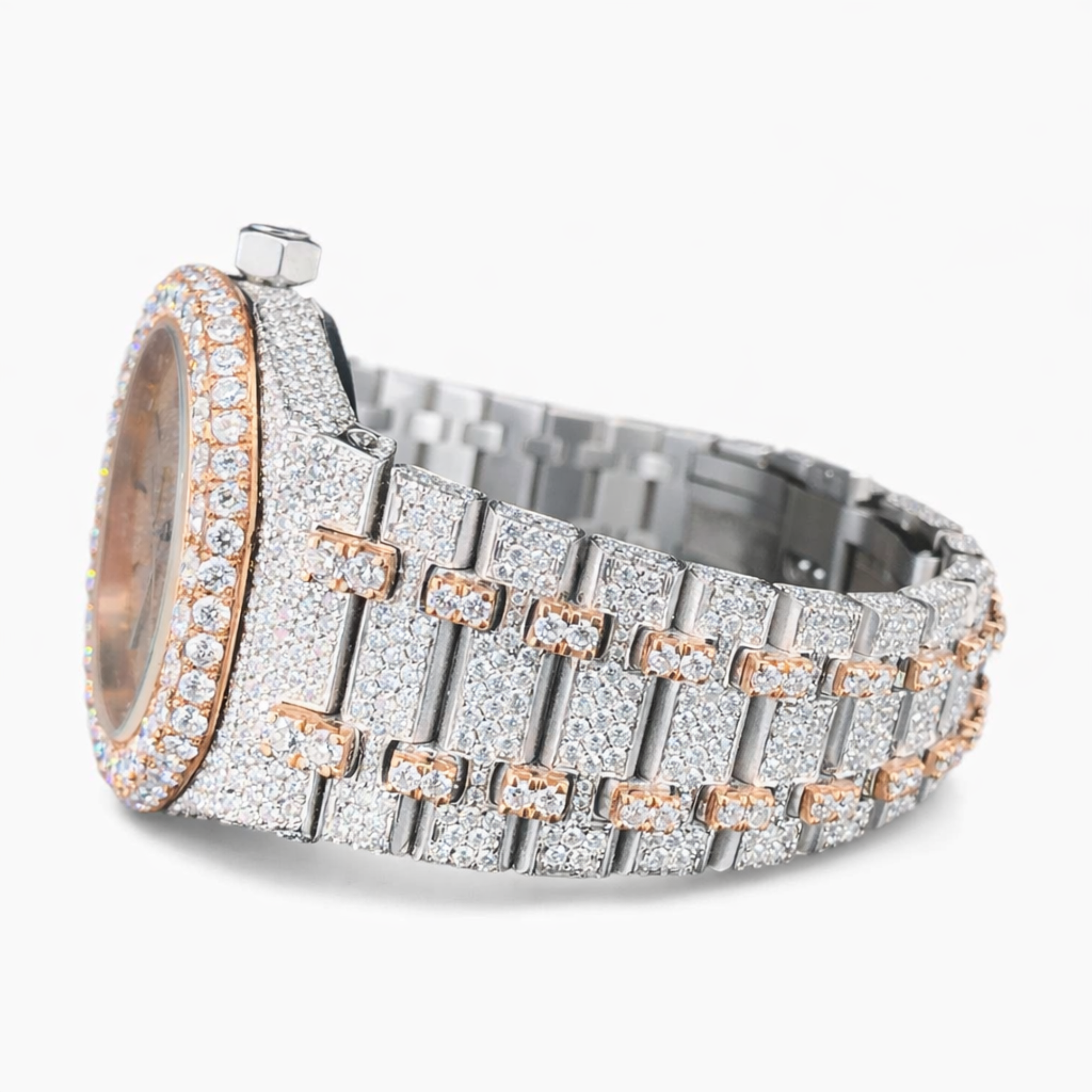 Luxury Iced own Moissanite Diamond Watch Rose Gold, Silver