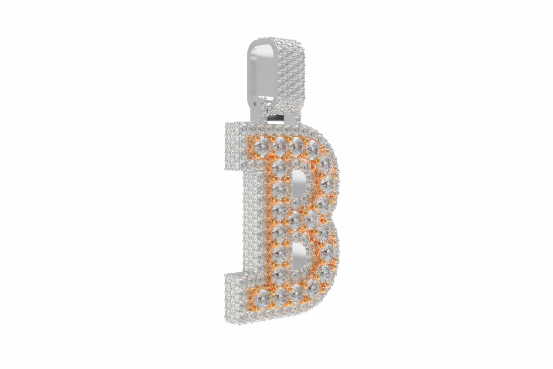 Custom Letter “B” Diamond Pendant – Iced own Initial Pendant