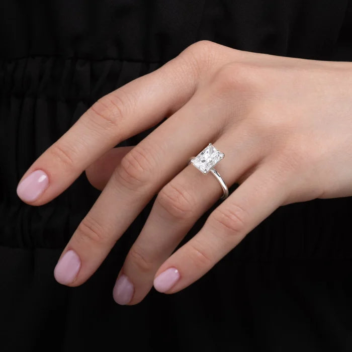 Radiant Cut Diamond Solitaire Engagement Ring For Women