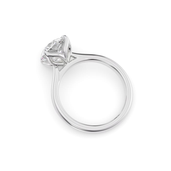 Round Cut Moissanite Engagement Ring Cathedral Setting Design