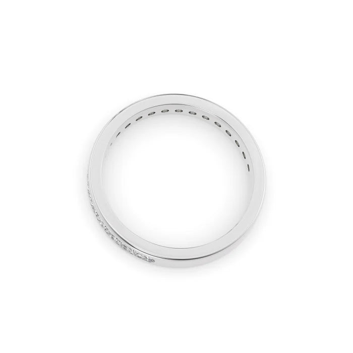 Round Diamond Channel Set Eternity Band Ring For Women Wedding Jewelry
