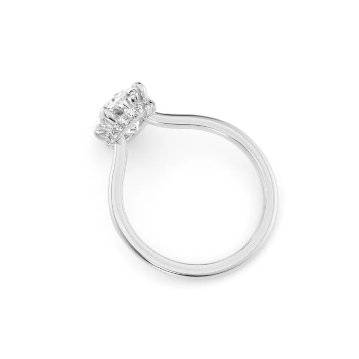 Oval Cut Diamond Hidden Halo Solitaire Engagement Ring