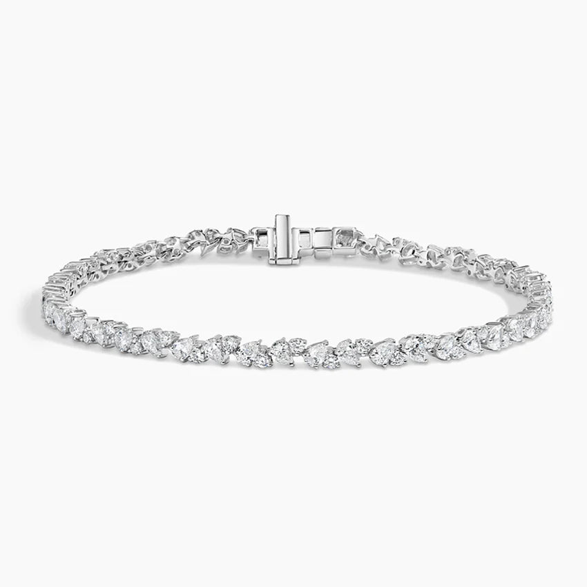 Pear\Round Cut Diamond Tennis Bracelet Luxury Jewelry Gift