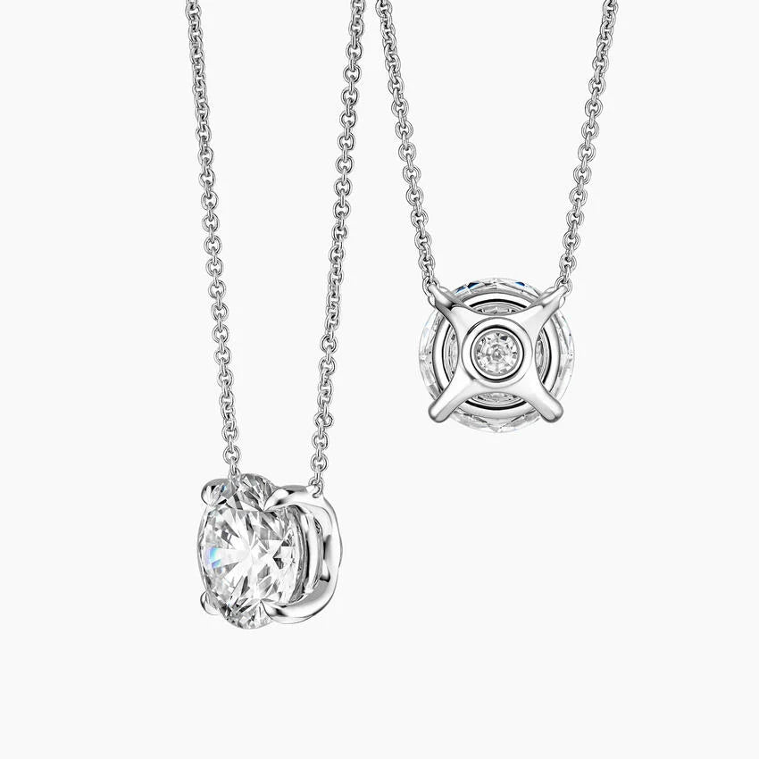 Round Cut Solitaire Diamond Pendant Necklace