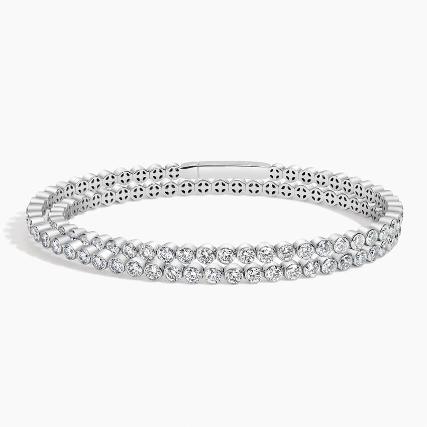 Luxury Double Row Round Diamond Tennis Bracelet For Women