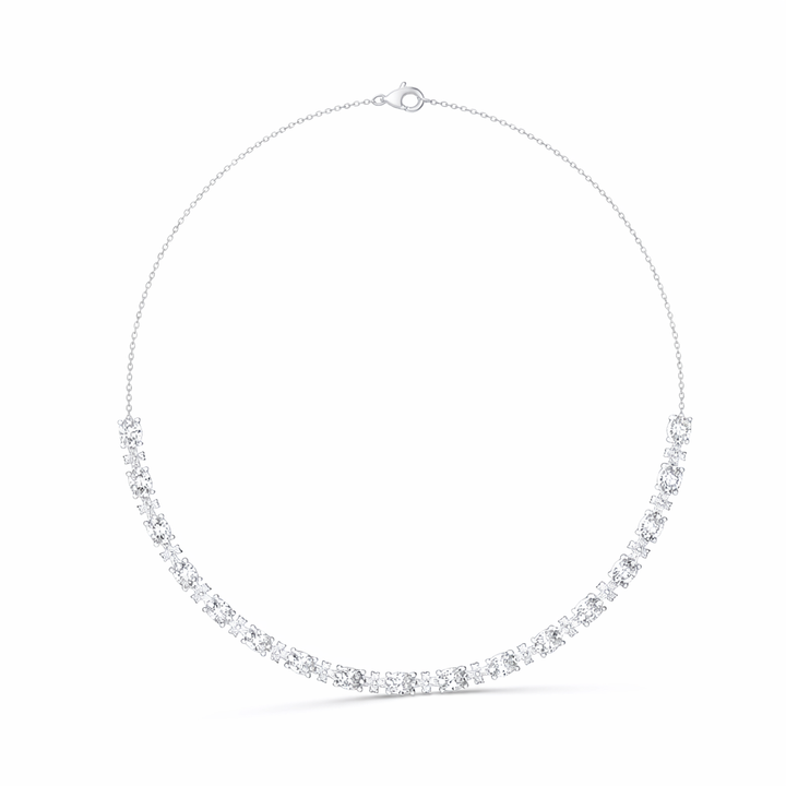 Graduated Diamond Curve Necklace For Women