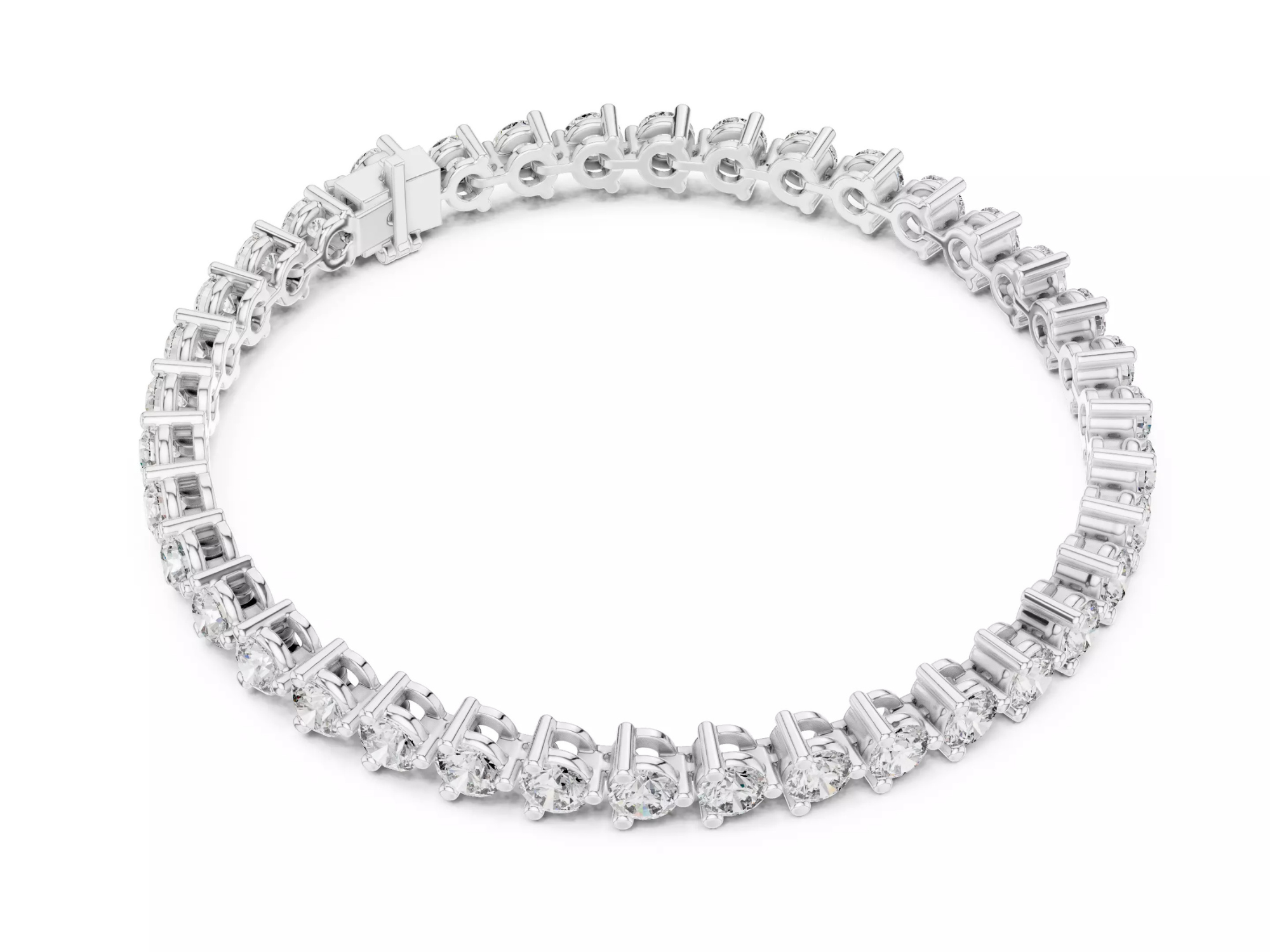 Round cut Diamond Tennis Bracelet Luxury Fine Jewelry
