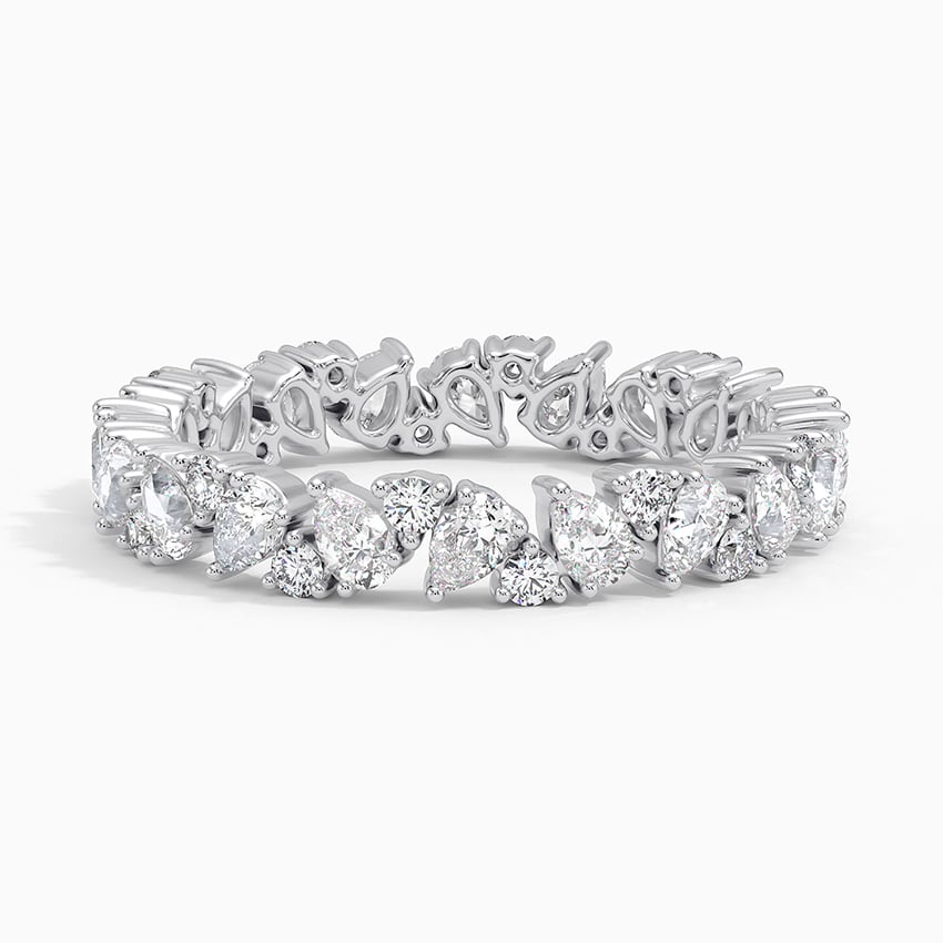 Pear Round Diamond Eternity Band Elegant Wedding Anniversary Gift