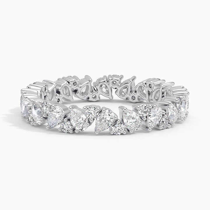 Pear Round Diamond Eternity Band Elegant Wedding Anniversary Gift