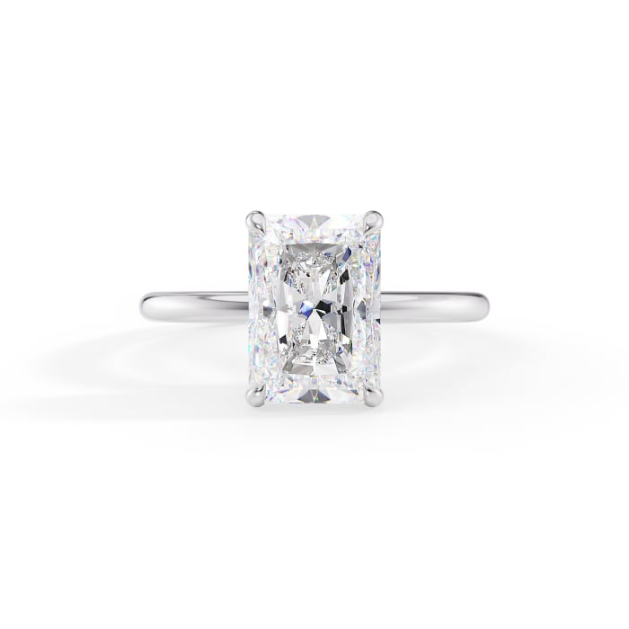 Radiant Cut Solitaire Hidden Halo Ring