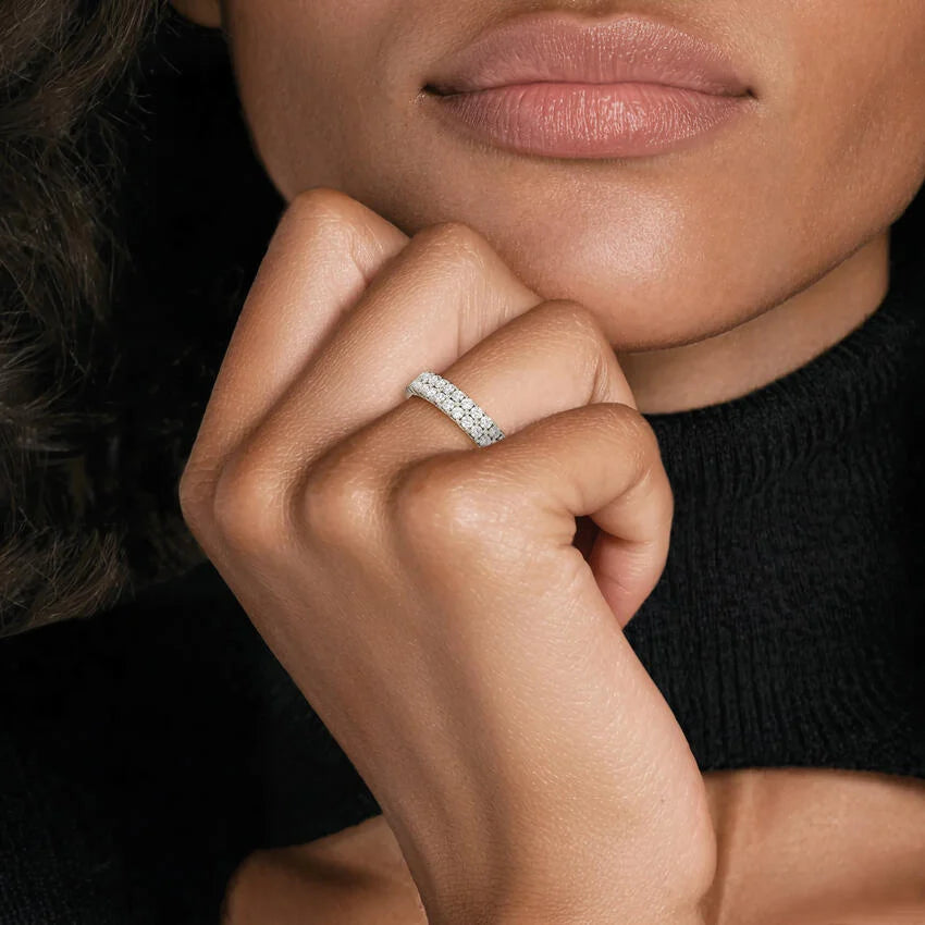 Luxury Diamond Eternity Wedding Band for Women Elegant Stackable Ring