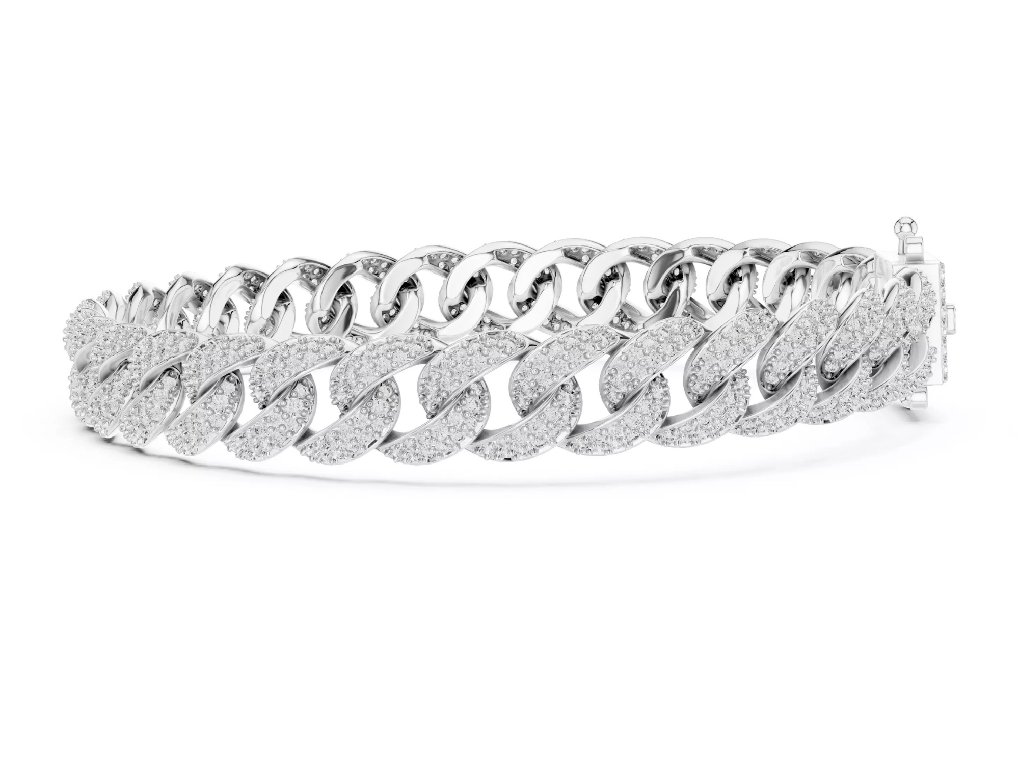 Luxury Iced Cuban Link Bracelet Diamond Statement Jewelry