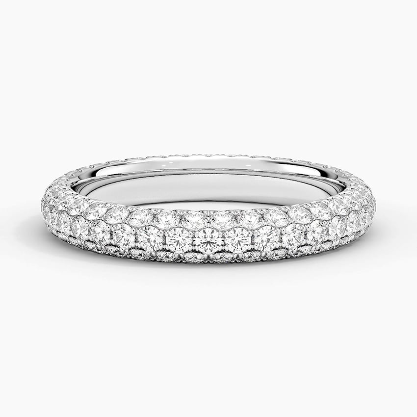 Luxury Pavé Round Diamond Eternity Band Ring For Women