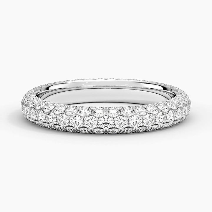 Luxury Pavé Round Diamond Eternity Band Ring For Women
