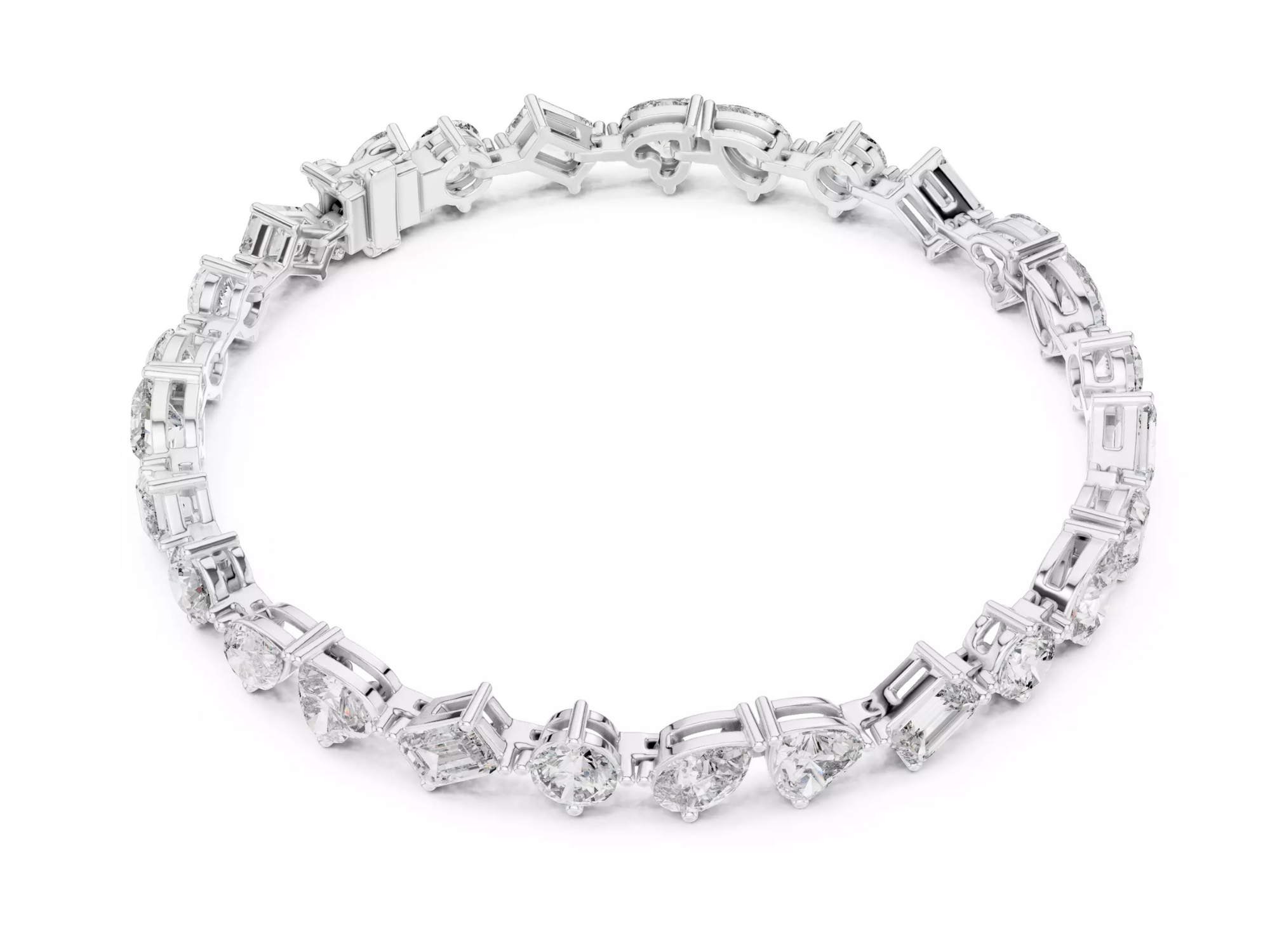Multi Shape Diamond Tennis Bracelet Luxury Designer Jewelry
