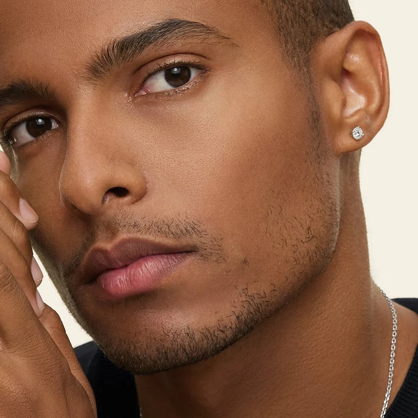 Round Cut Moissanite Diamond Stud Earrings Classic Solitaire Gold