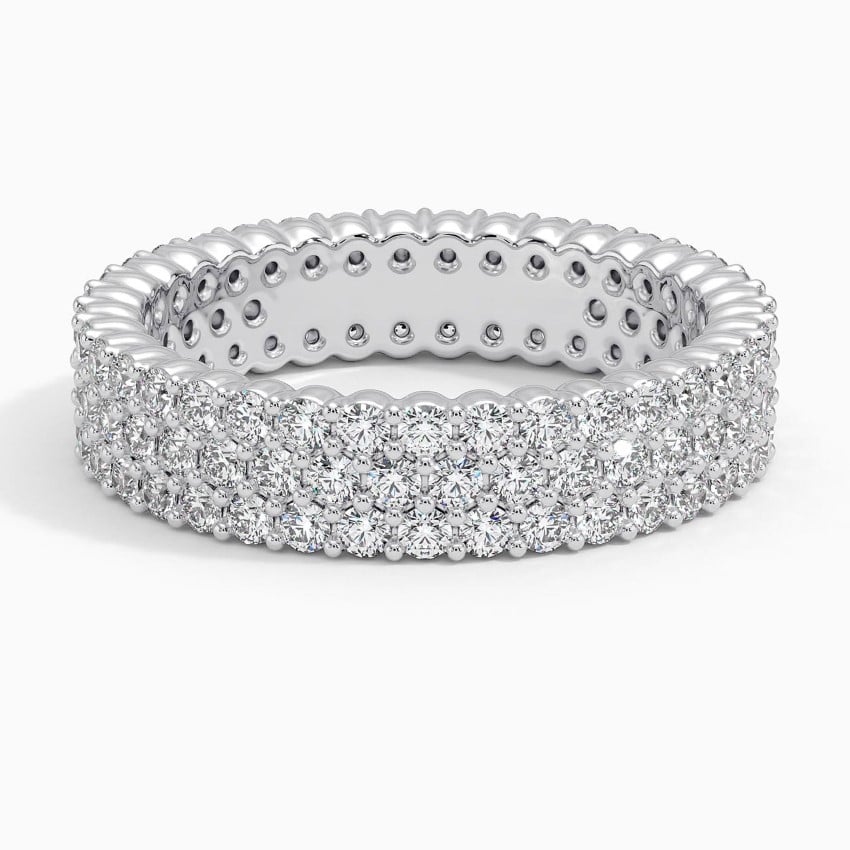 Luxury Pave Diamond Eternity Wedding Band Ring for Women