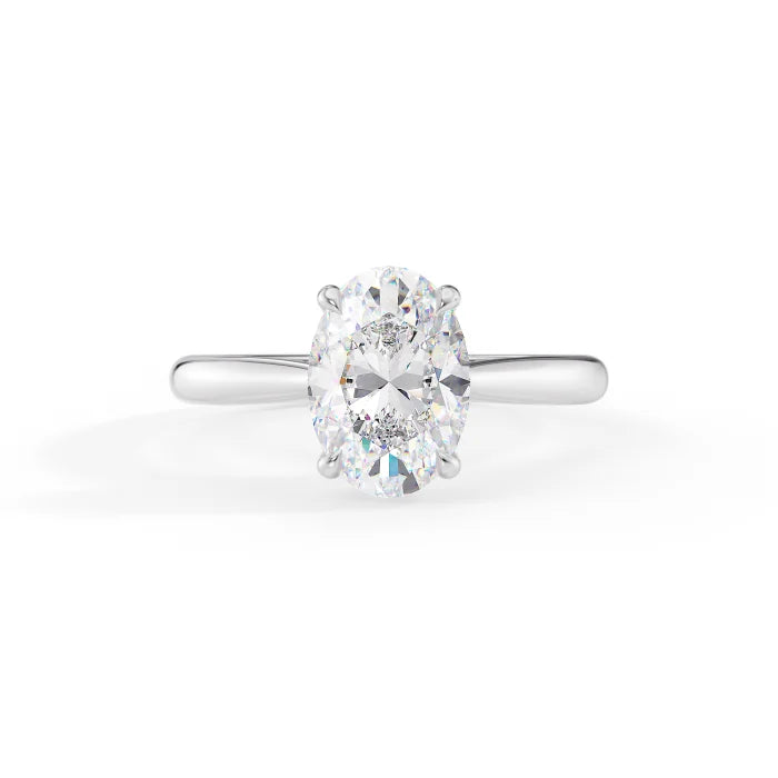 Oval Cut Cathedral Diamond Engagement Ring