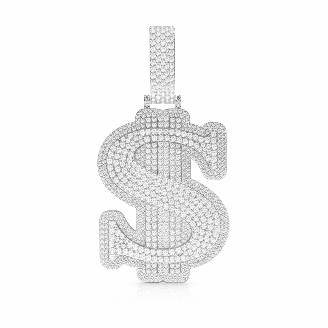 Iced Dollar Sign Diamond Hip Hop Pendant