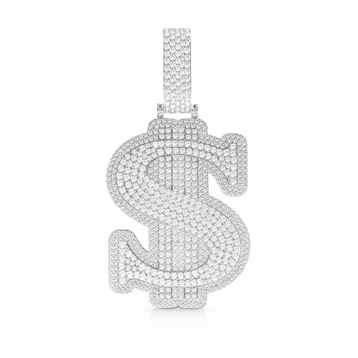 Iced Dollar Sign Diamond Hip Hop Pendant