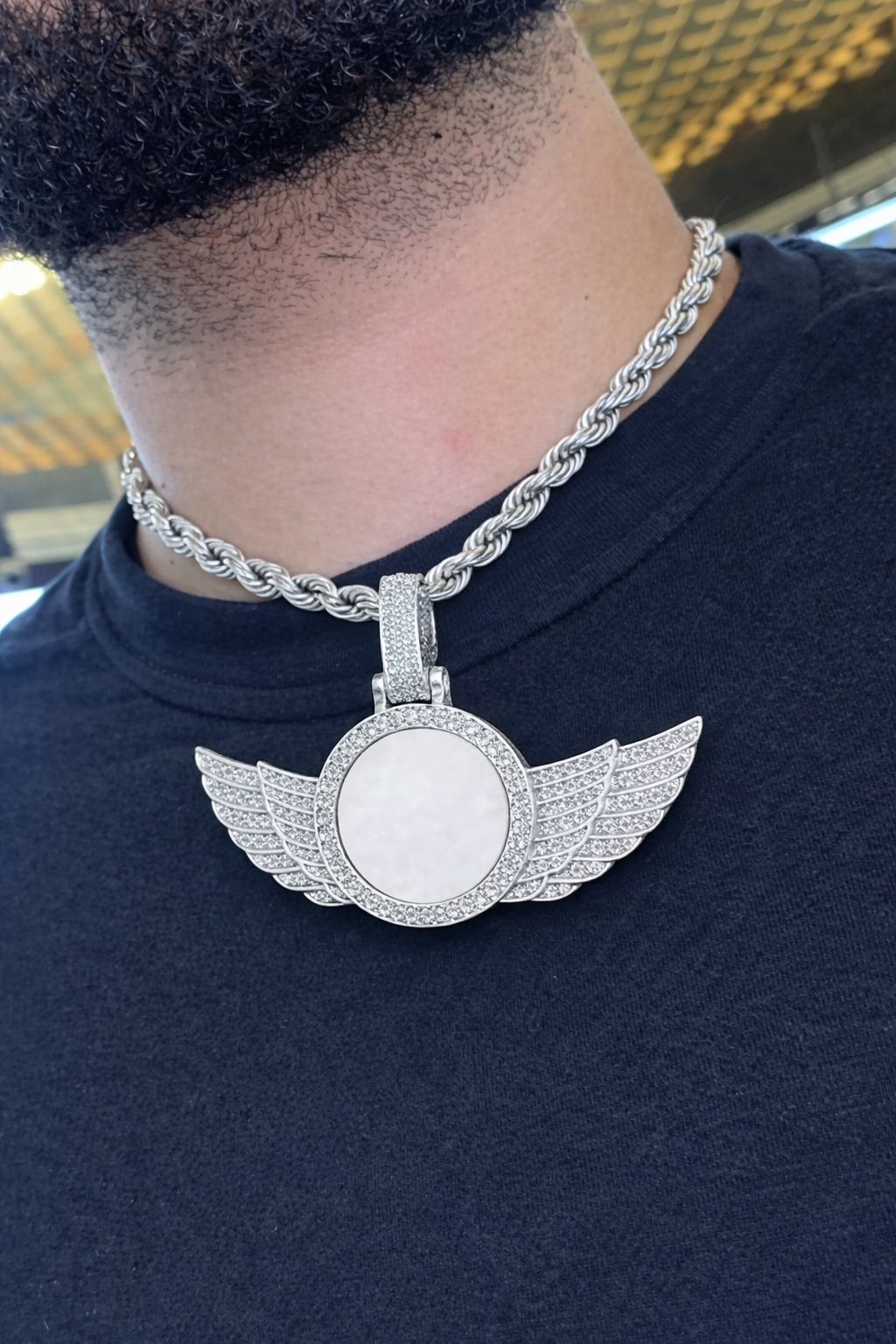 Angel Wings Diamond Pendant\ Hip Hop jewelry