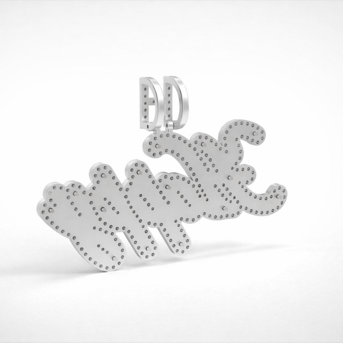 Iced Happy Name Letter Hip Hop Pendant