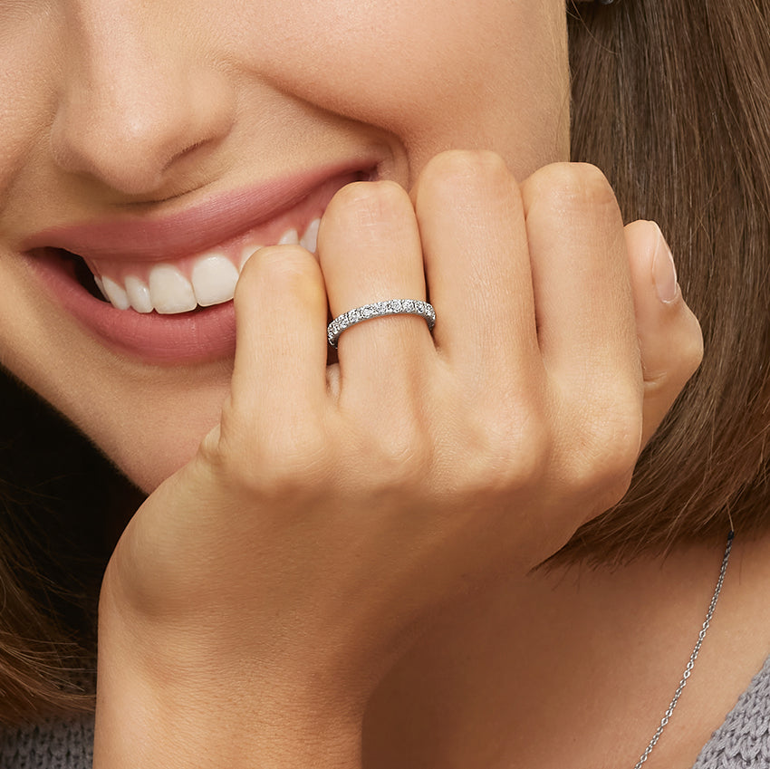 Round Cut Diamond Full Eternity Band for Women