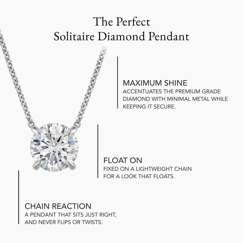 Round Cut Solitaire Diamond Pendant Necklace