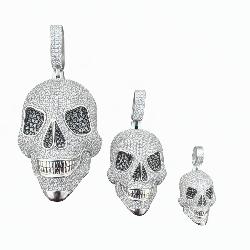 Iced out Skull Pendant Diamond Hip Hop Statement Pendant