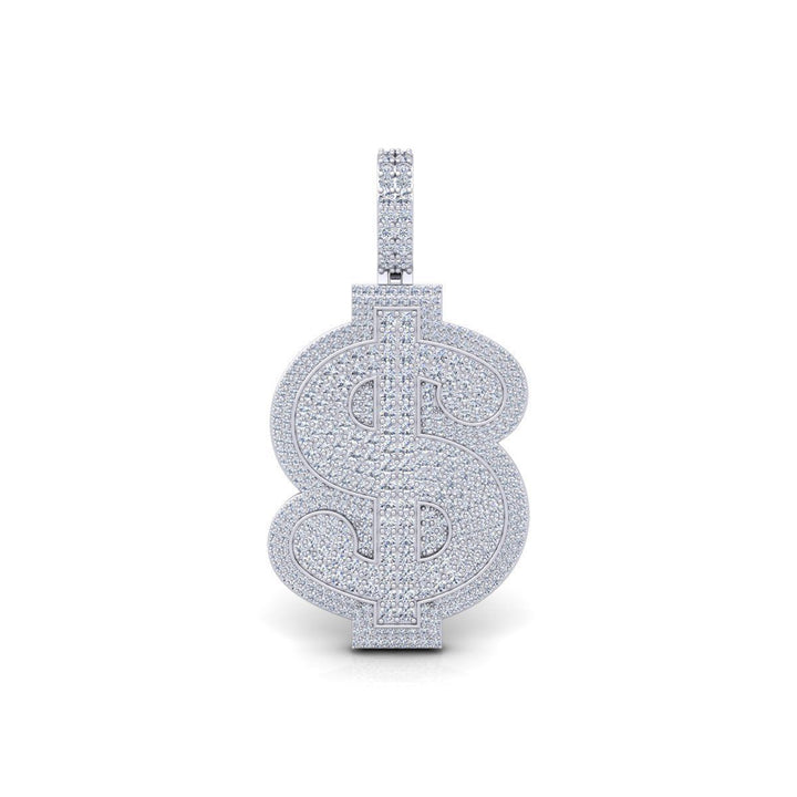 Iced Dollar Sign Diamond Pendant