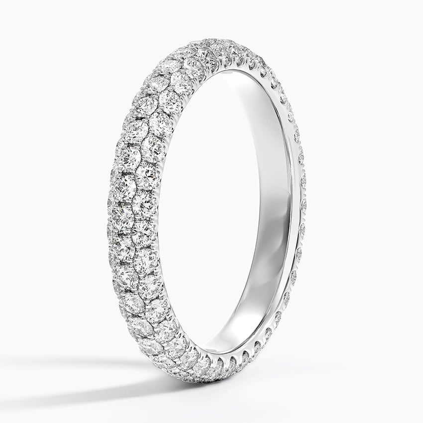 Luxury Pavé Round Diamond Eternity Band Ring For Women