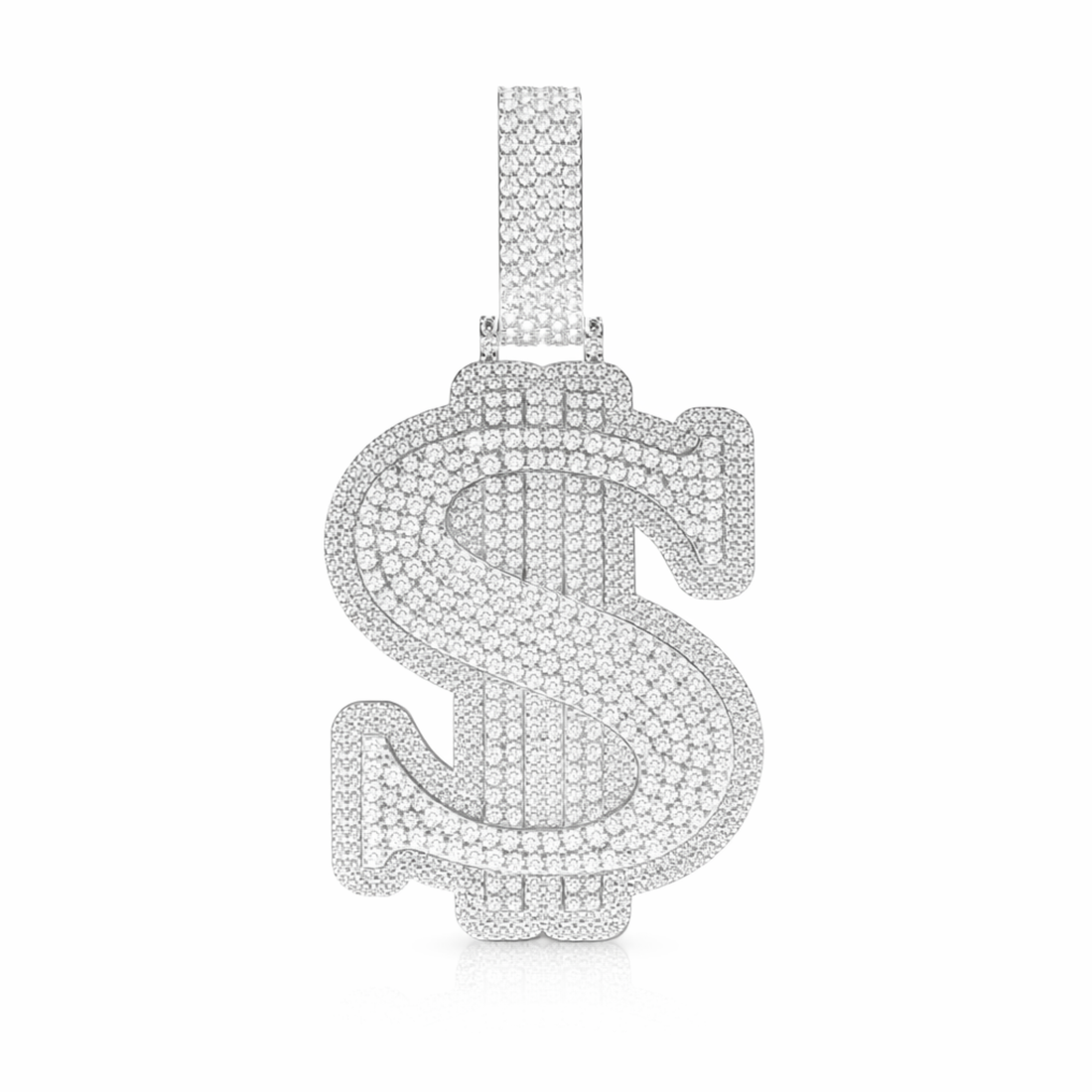 Iced Dollar Sign Diamond Hip Hop Pendant
