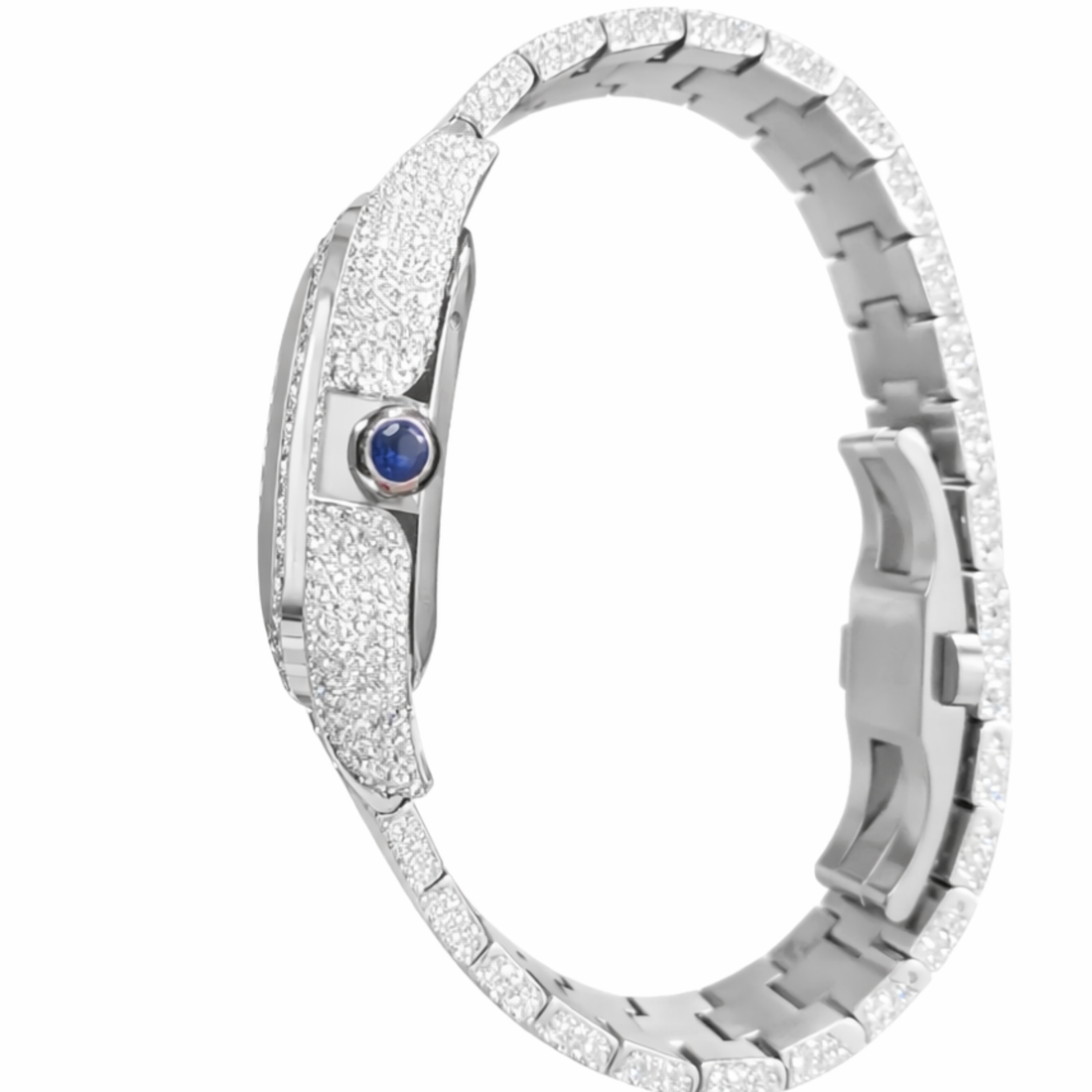 Fully Diamond Icedout Square Dial Luxury Watch