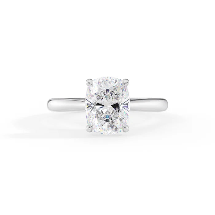 Cushion Cut Cathedral Diamond Engagement Ring Classic Bridal Jewelry