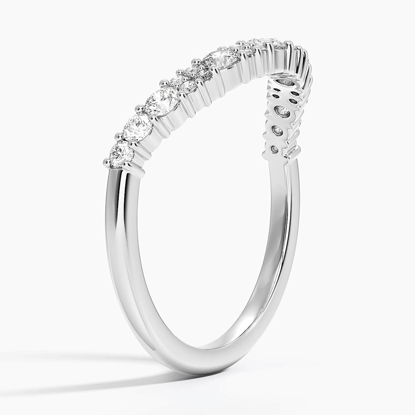Curved Diamond Chevron Band for Women
