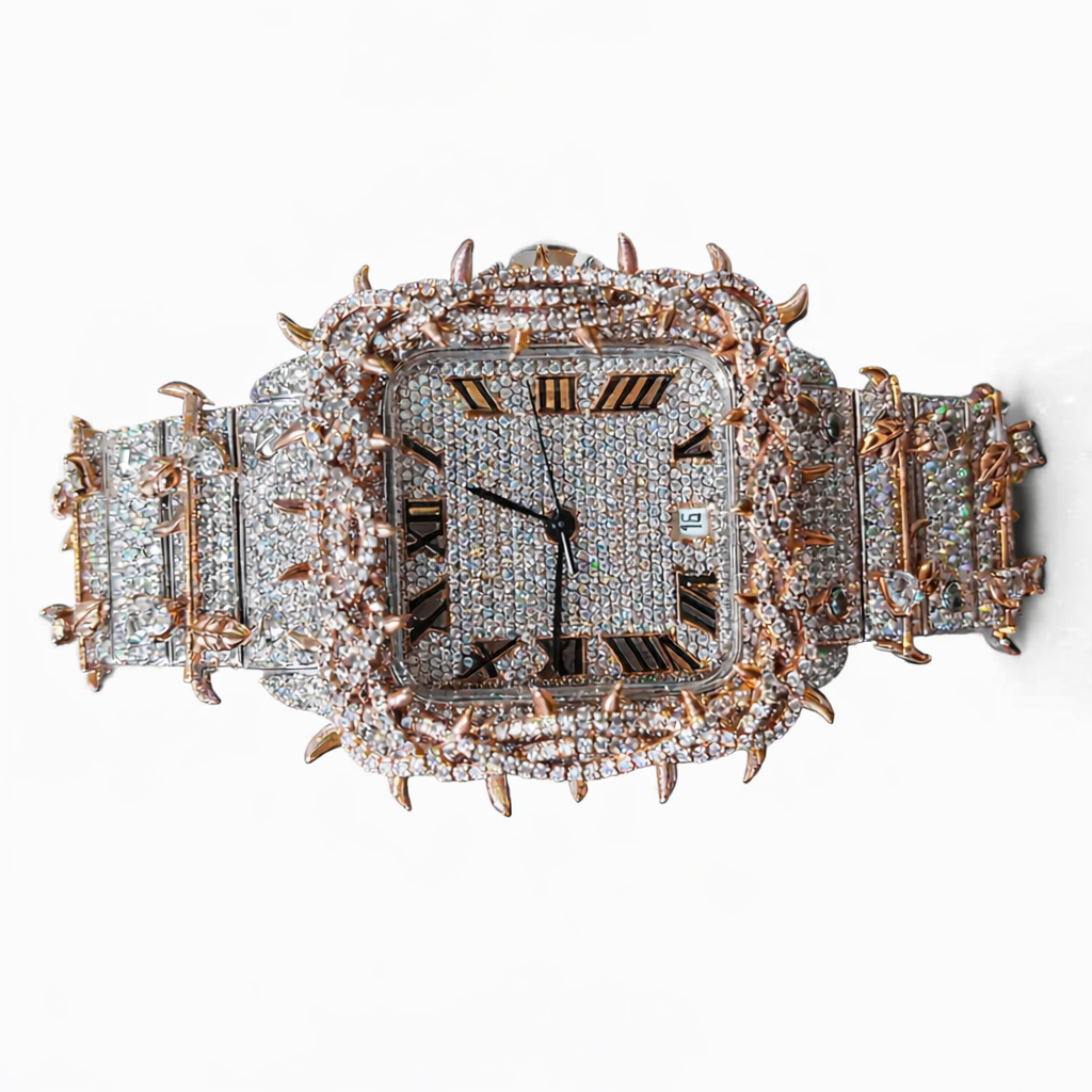 Iced Out Thorn Crown Moissanite Diamond Luxury Watch