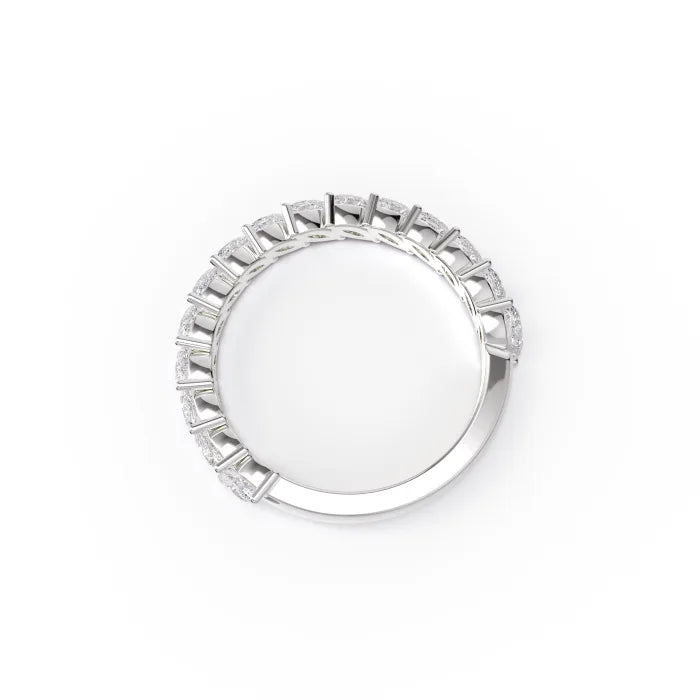 Marquise Cut Diamond Half Eternity Wedding Band Ring