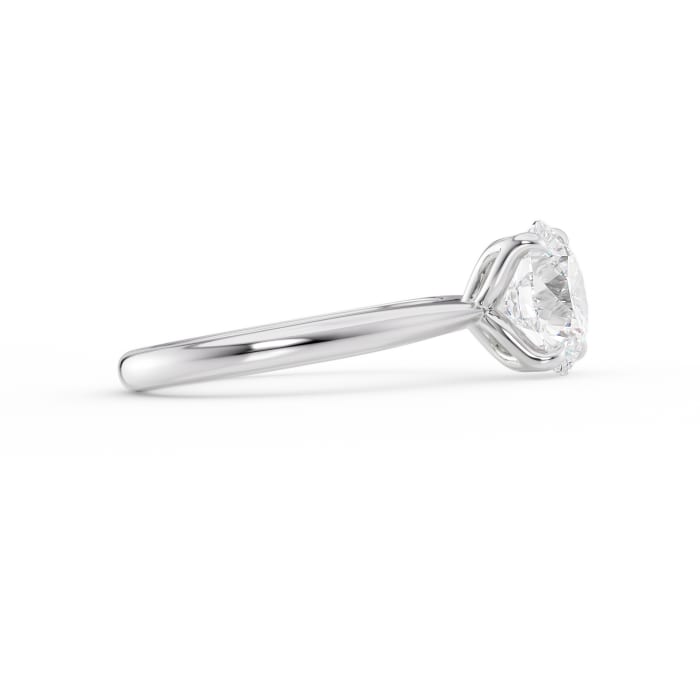 Round Cut Moissanite Engagement Ring Cathedral Setting Design