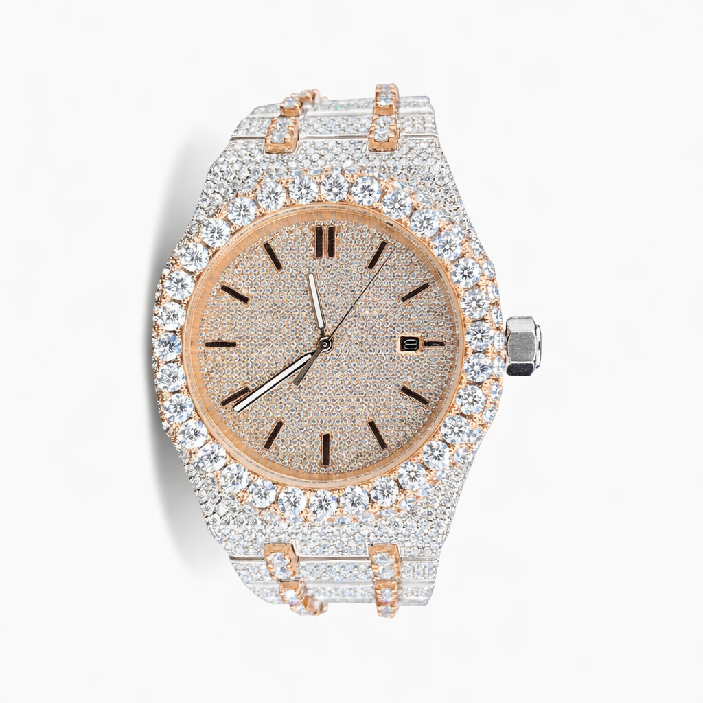 Luxury Iced own Moissanite Diamond Watch Rose Gold, Silver