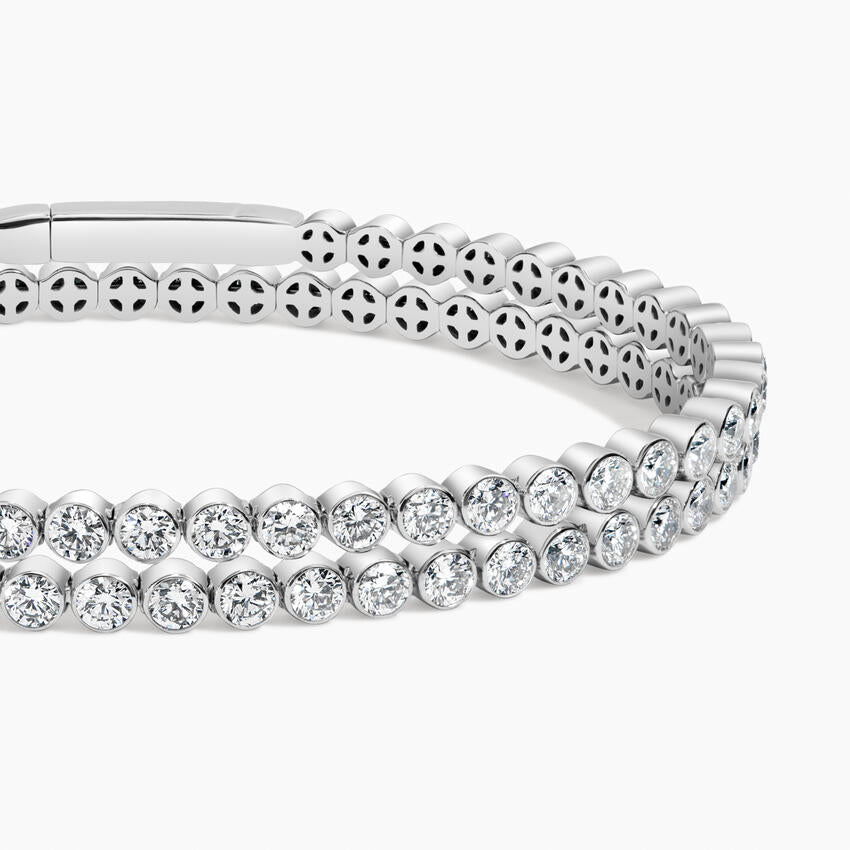 Luxury Double Row Round Diamond Tennis Bracelet For Women