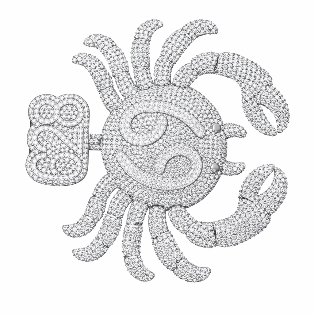 Cancer Zodiac Crab Icedout Hip Hop Pendant