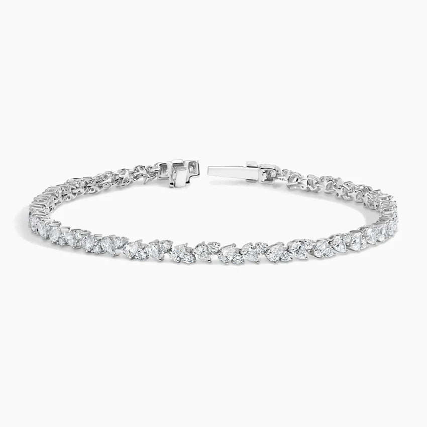 Pear\Round Cut Diamond Tennis Bracelet Luxury Jewelry Gift
