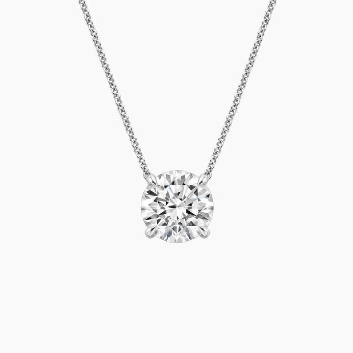 Round Cut Solitaire Diamond Pendant Necklace