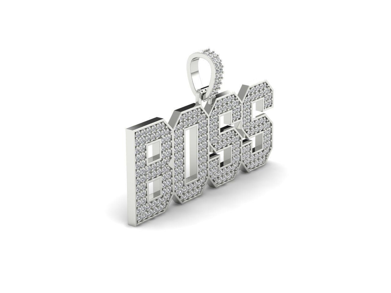 BOSS Iced Diamond Pendant – Luxury Hip Hop Style