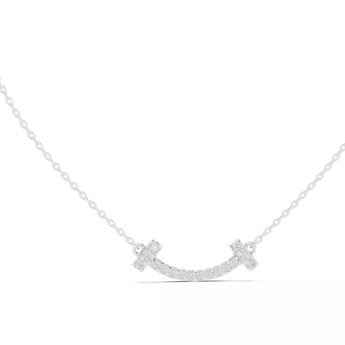 Curved Diamond Bar Necklace For Women Minimal Jewelry