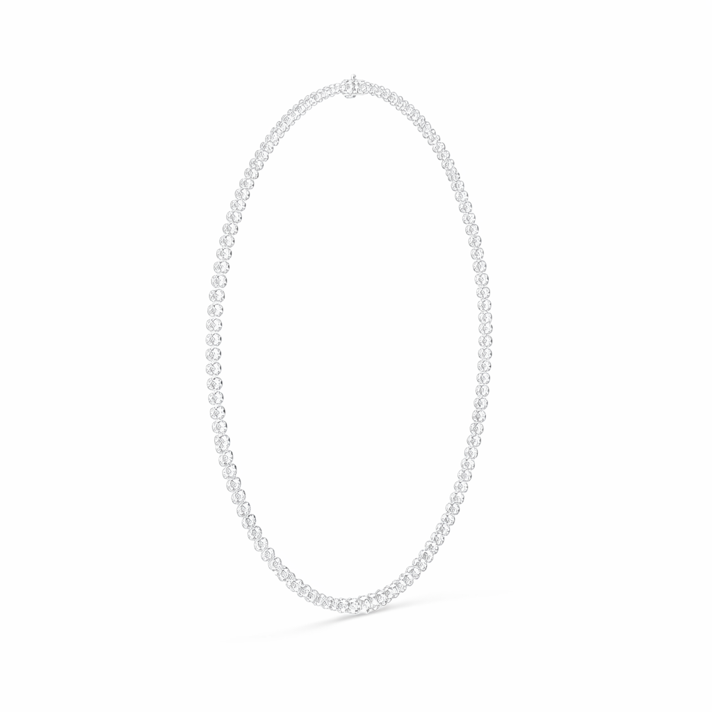 Luxury Round cut Diamond Bezel Set Tennis Necklace