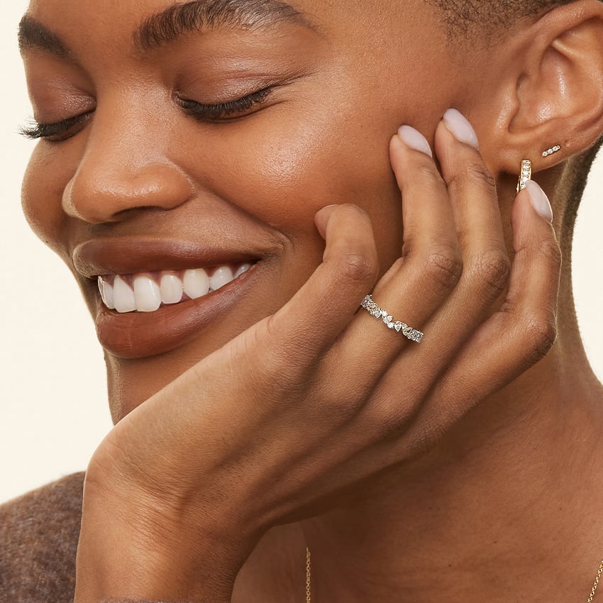 Pear Round Diamond Eternity Band Elegant Wedding Anniversary Gift