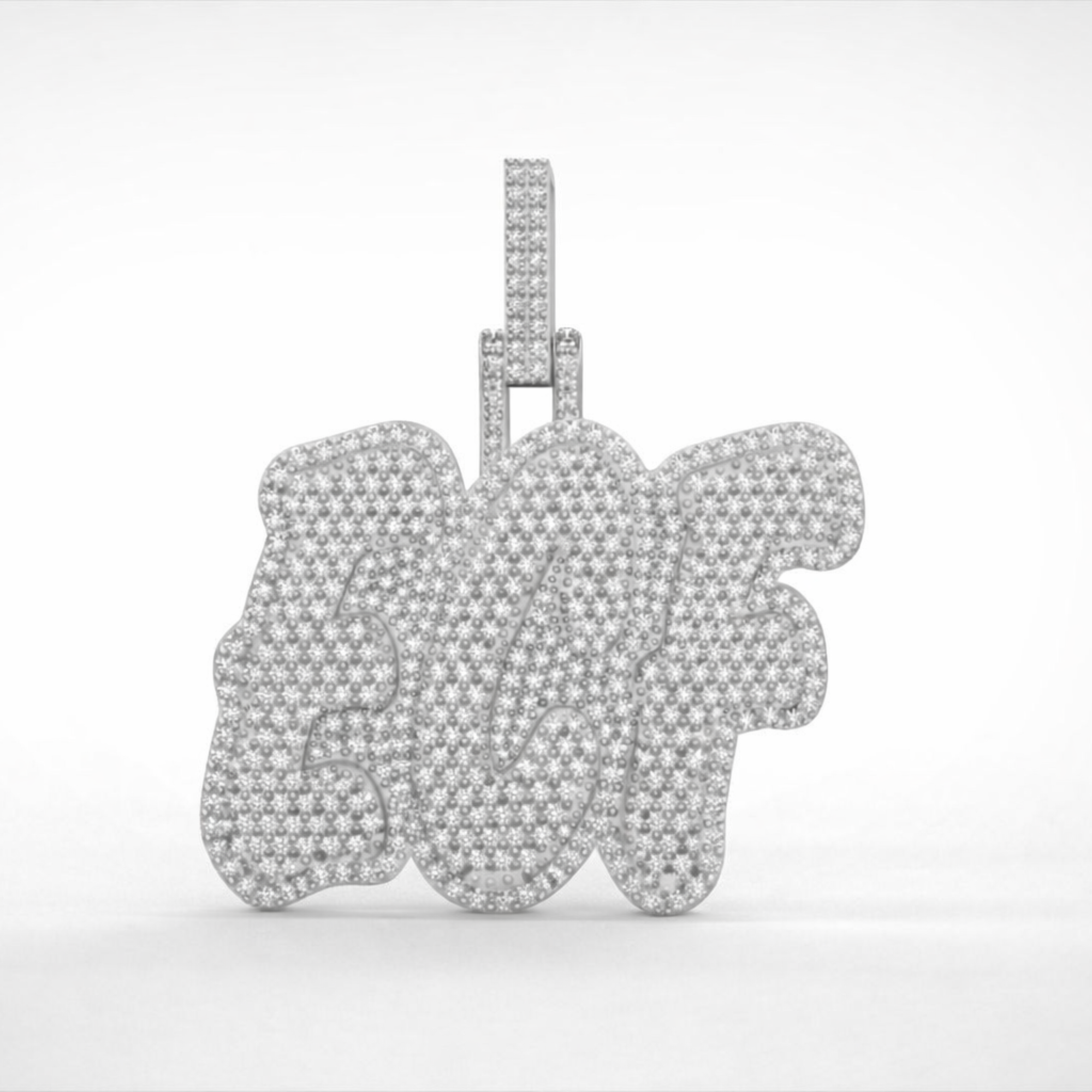 Icedout 3CF Custom Letter Name  Hip Hop Pendant